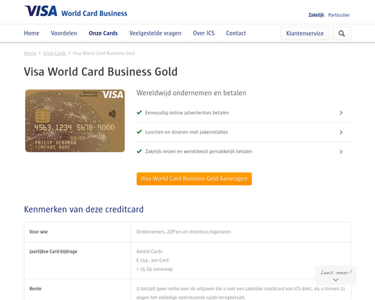 Visa World Card Business Gold Logo