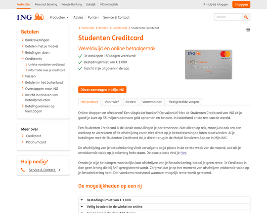 ING Studenten Creditcard